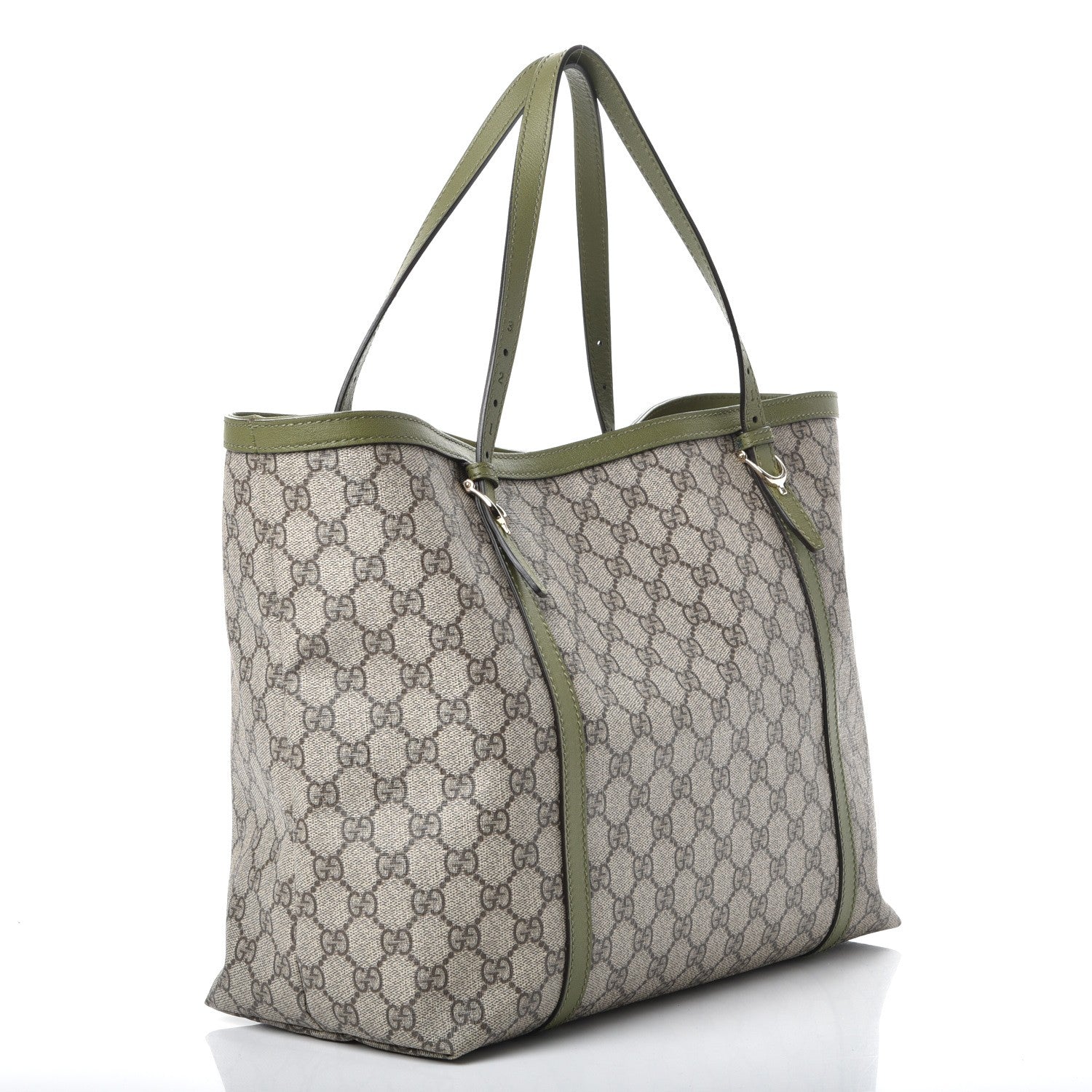 Gucci GG Supreme Monogram Medium Nice Tote Green 3 of 7