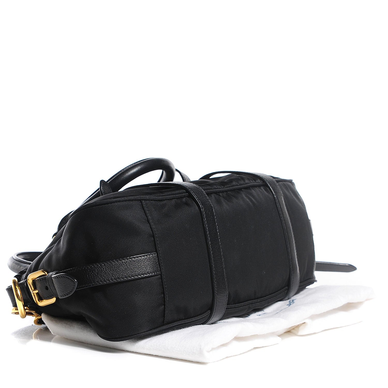 Prada Tessuto Soft Calf Tote Nero Black 4 of 10