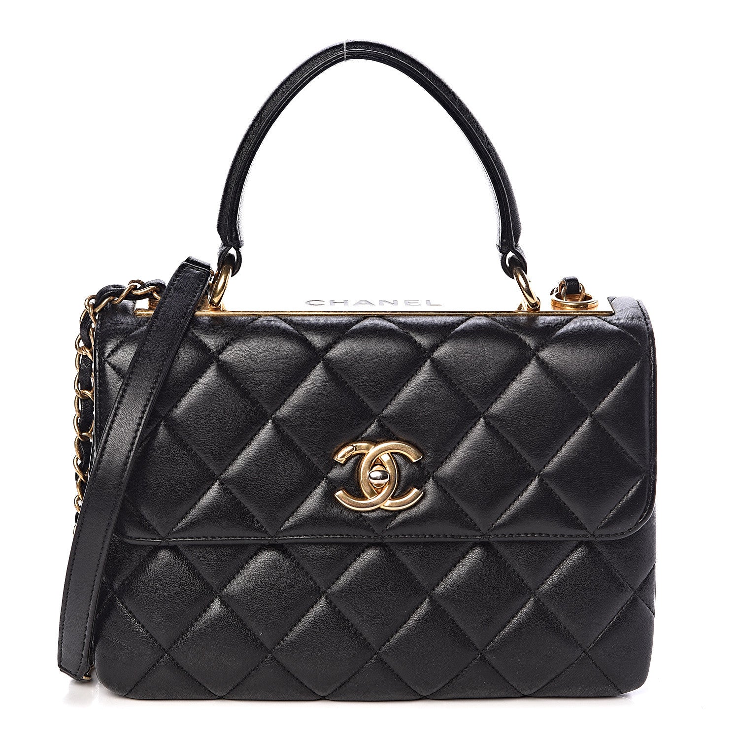 Chanel Lambskin Quilted Small Trendy CC Dual Handle Flap Bag Black 1 of 11