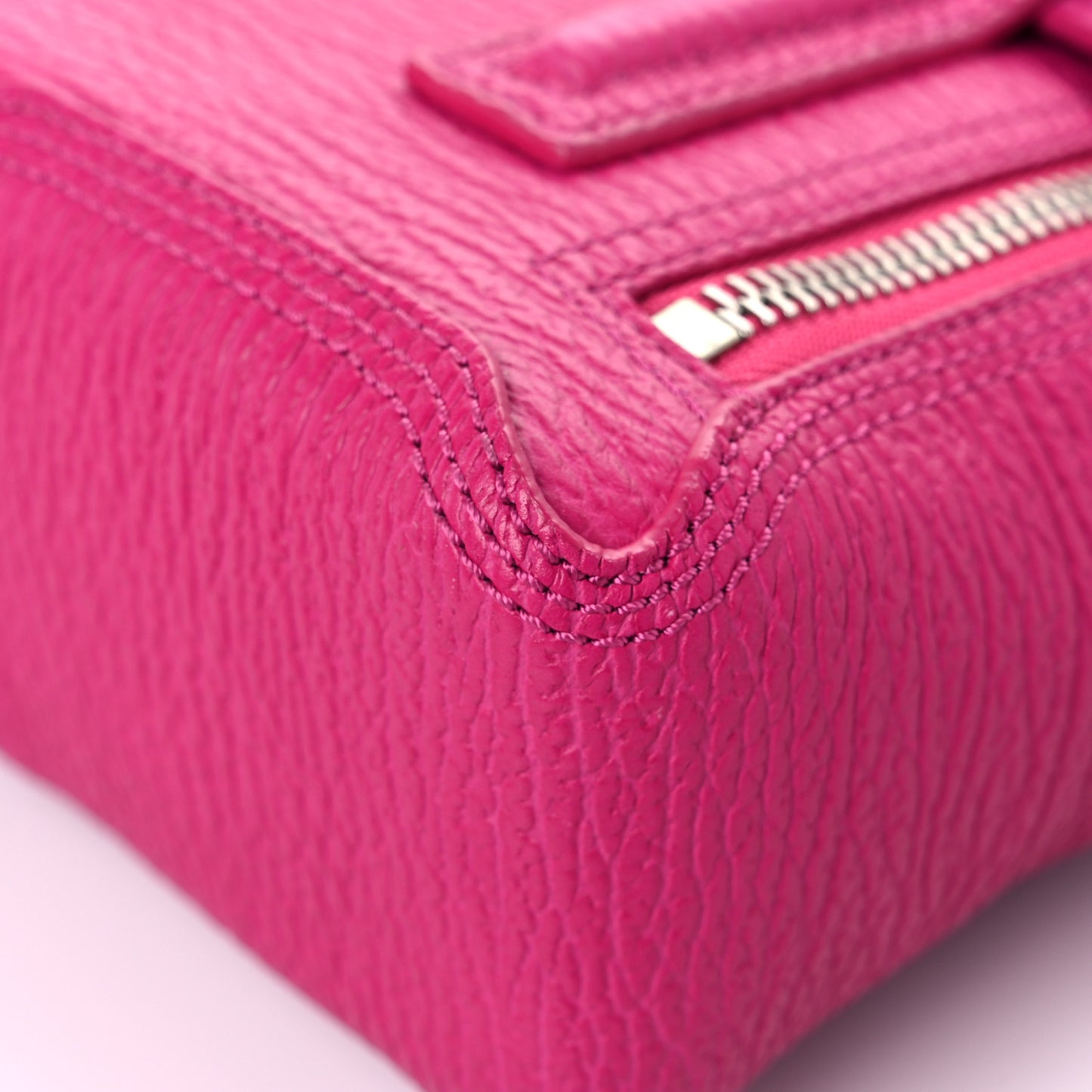 Textured Calfskin Mini Pashli Satchel Bright Fuchsia