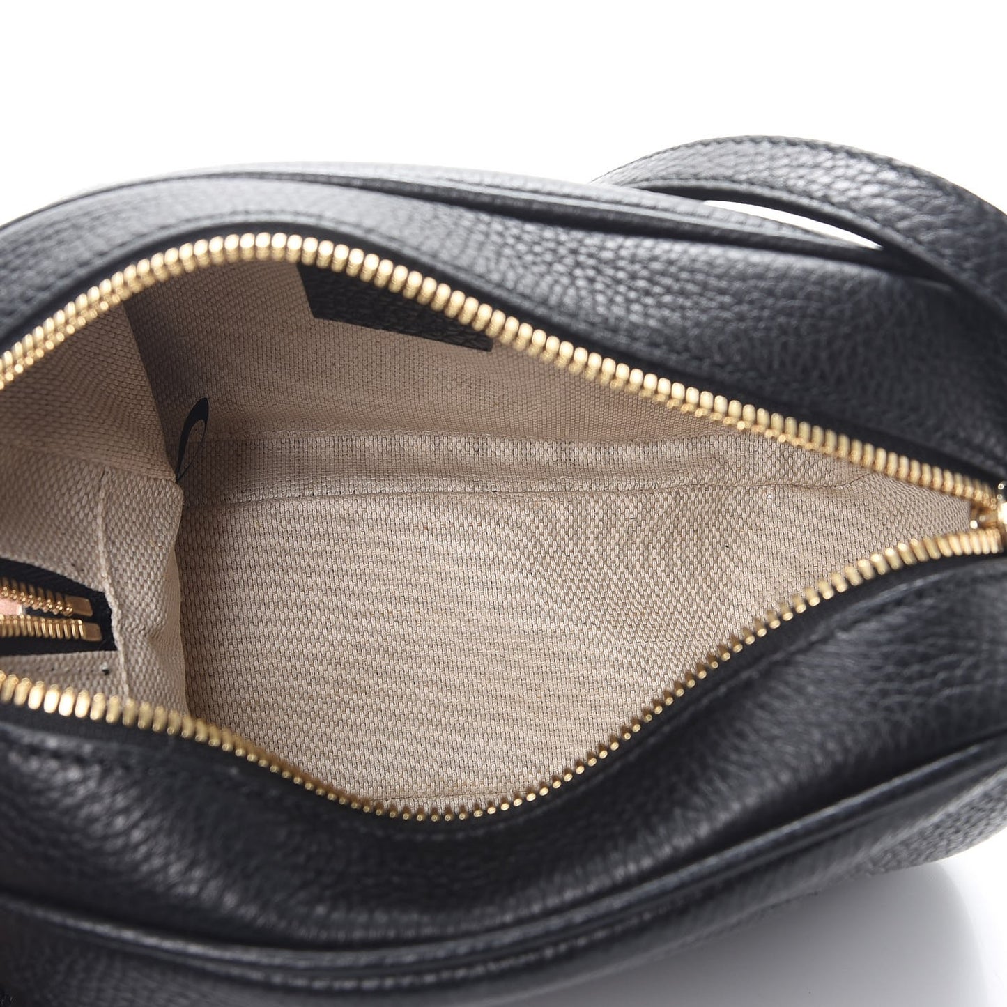 Pebbled Calfskin Small Soho Disco Bag Black