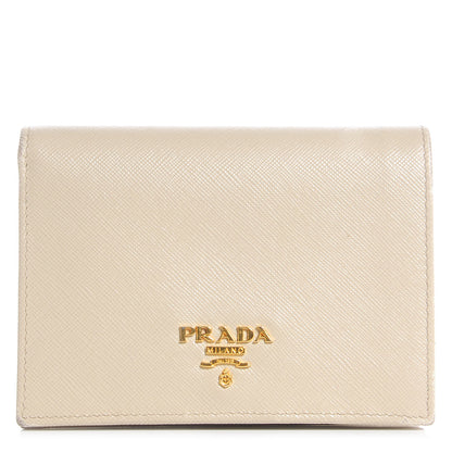Prada Saffiano Metal Bi-Fold Wallet Cera 1 of 9