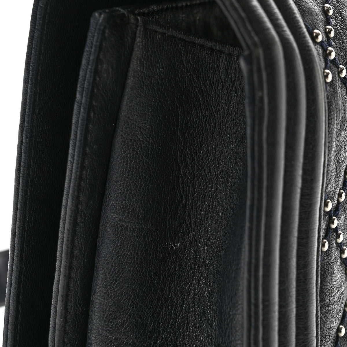 Chanel Crumpled Lambskin New Medium Studded Boy Flap Black 13 of 14