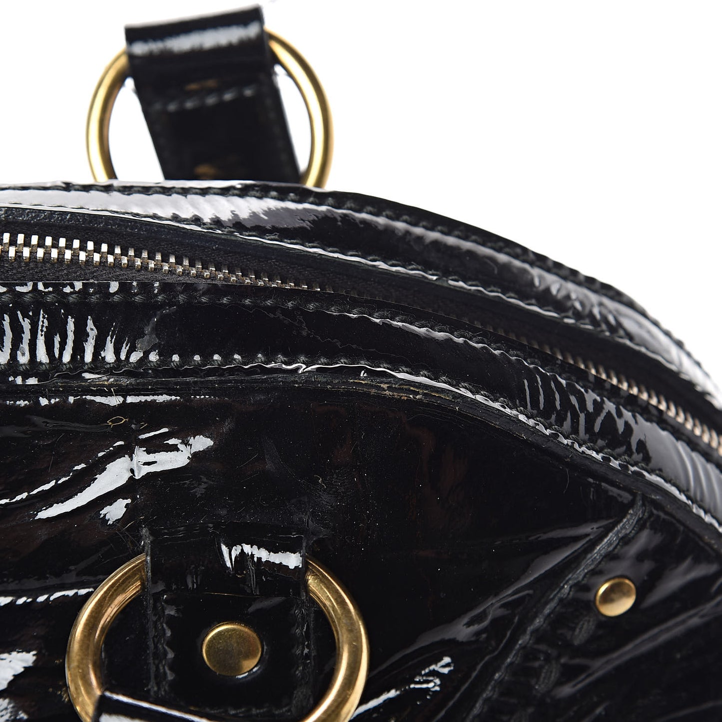 Crocodile Embossed Patent Large Muse Black