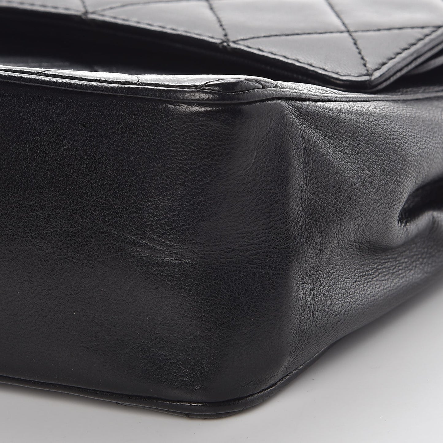 Lambskin Quilted Medium Double Flap Black