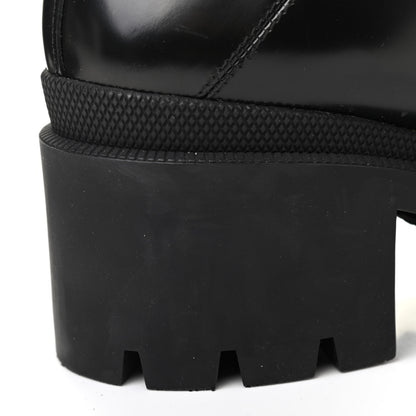 Gucci Calfskin Sylvie Web Lace Up Combat Boots 41 Black 17 of 29
