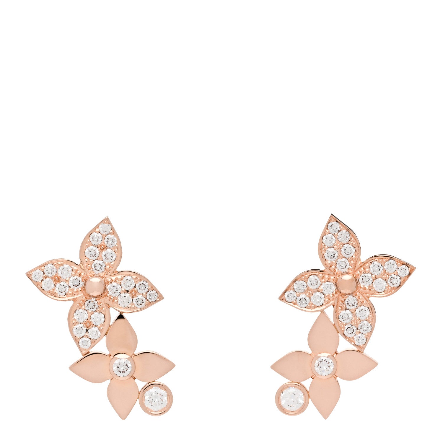 Louis Vuitton 18K Pink Gold Diamond Idylle Blossom Earrings 1 of 5