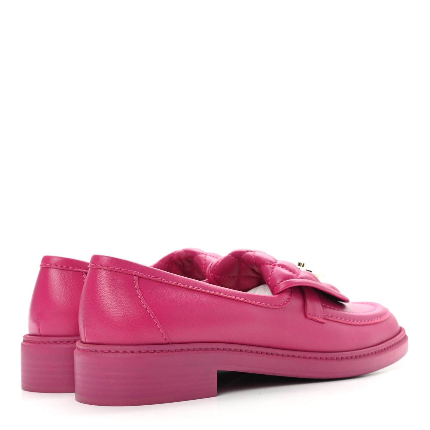 Lambskin Quilted CC Turnlock Loafers 41 Fuchsia