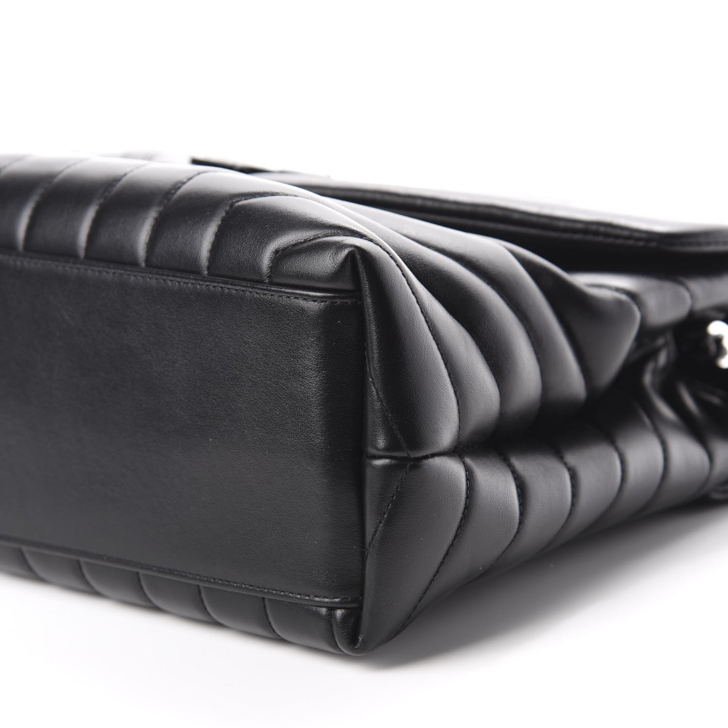 Calfskin Y Quilted Monogram Medium Loulou Chain Satchel Black