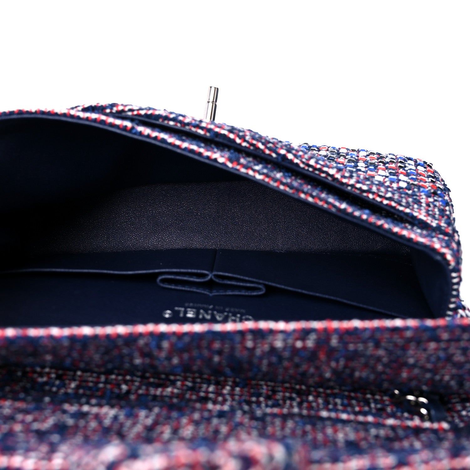 Chanel Sequin Tweed Medium Double Flap Red White Blue 5 of 10