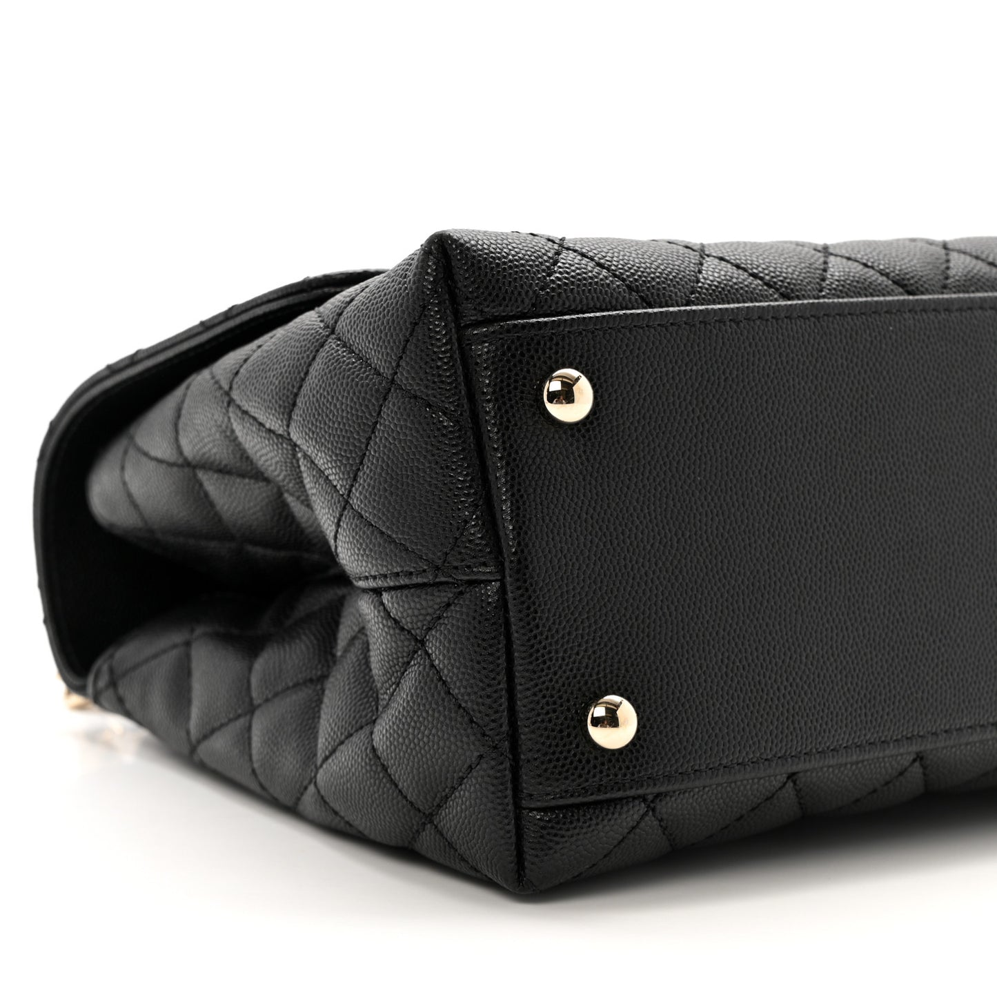 Caviar Quilted Small Coco Chain Handle Flap Black