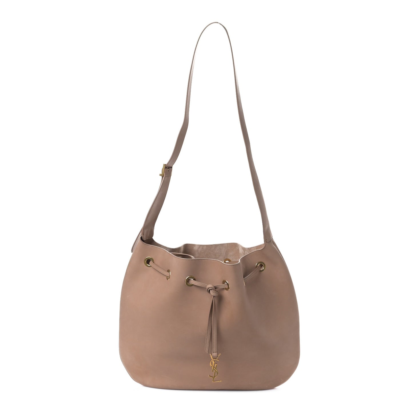 Smooth Calfskin Paris VII Large Flat Hobo Biscuit Beige