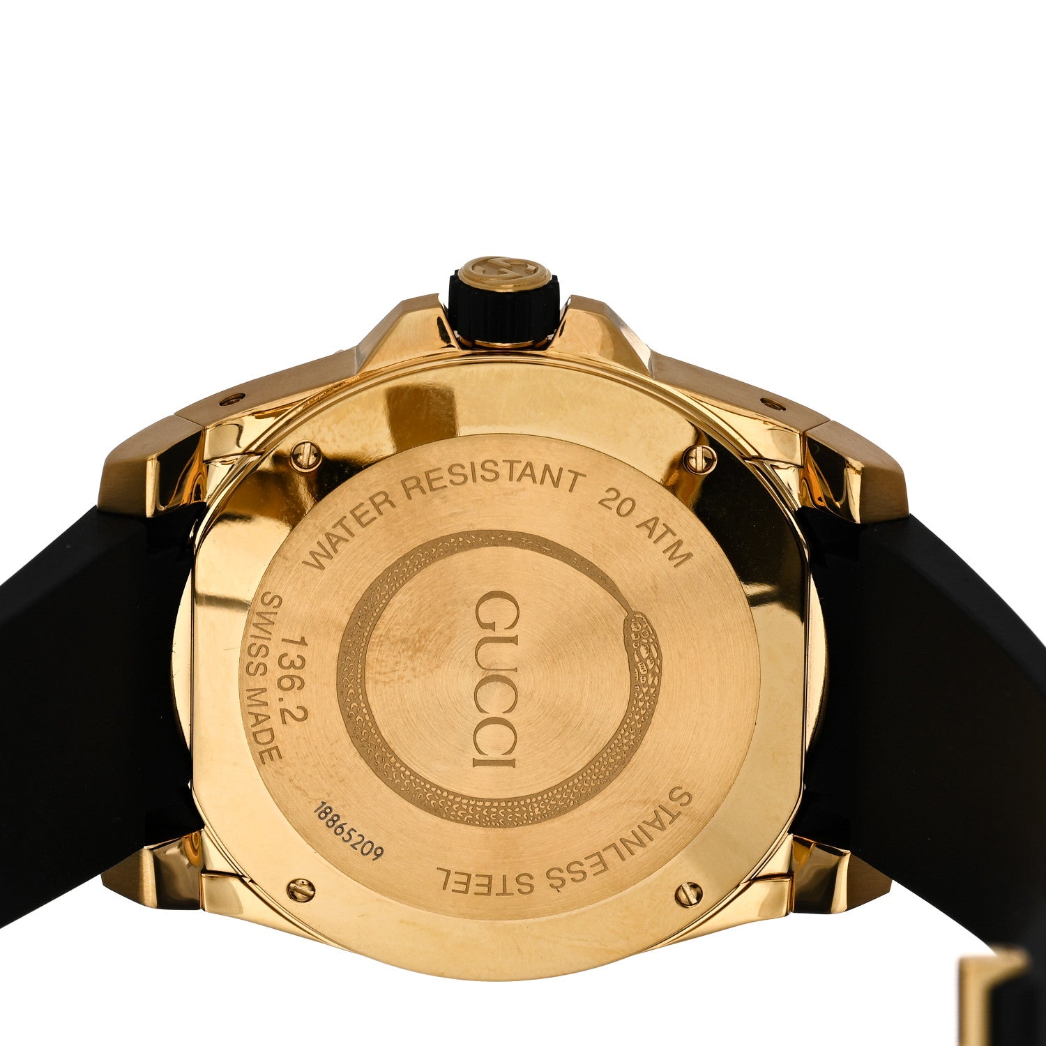 Gucci Stainless Steel Rubber 45mm Dive Snake Quartz Watch Black 4 of 4