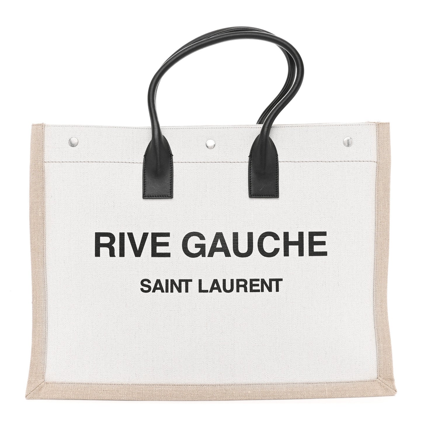 Linen Calfskin Rive Gauche Tote Optic White