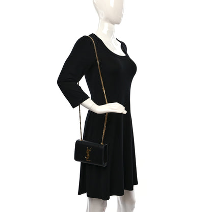 Saint Laurent Grain De Poudre Medium Classic Monogram Kate Satchel Black 2 of 12