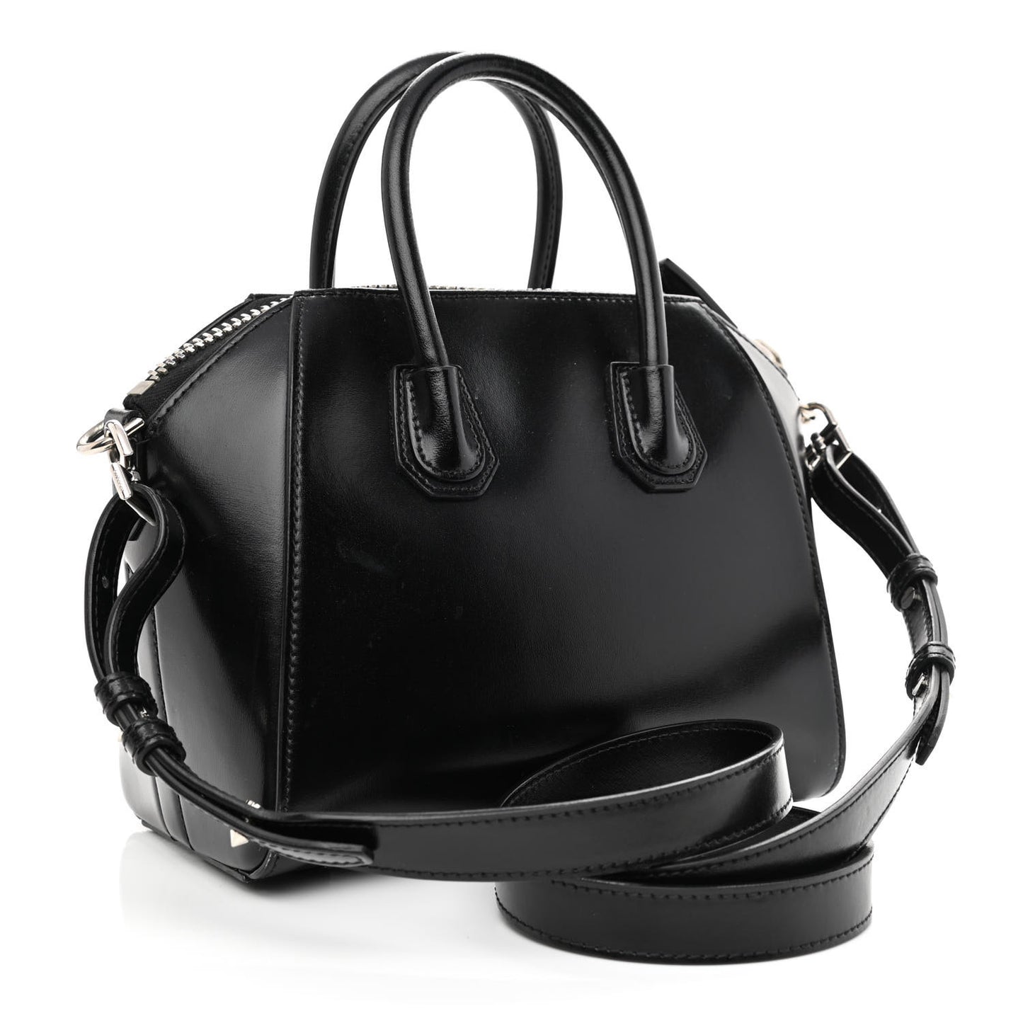 Shiny Lord Calfskin Mini Antigona Black