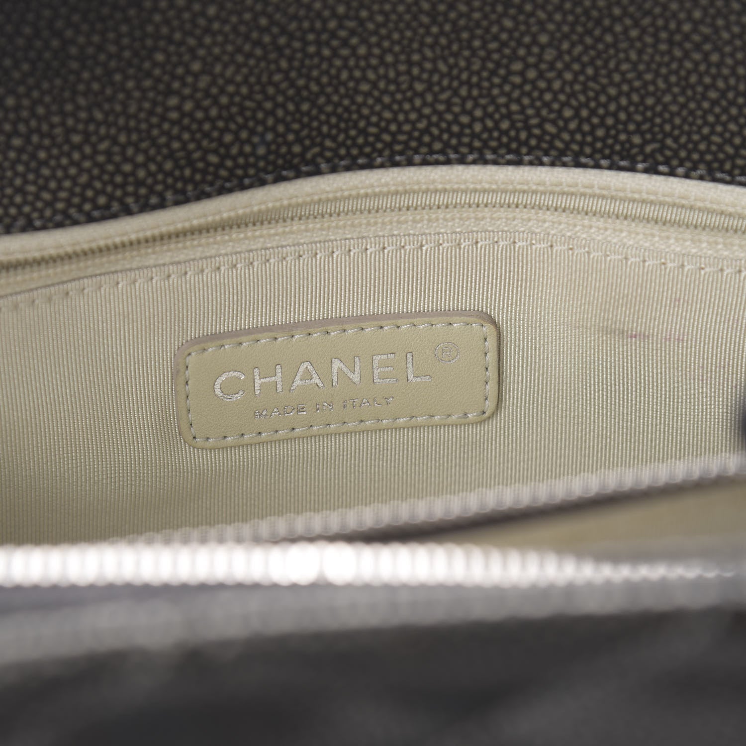 Chanel Metallic Caviar Quilted CC Tote Dark Silver 11 of 22