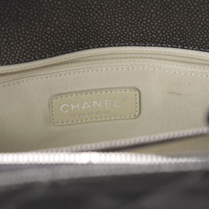 Chanel Metallic Caviar Quilted CC Tote Dark Silver 11 of 22