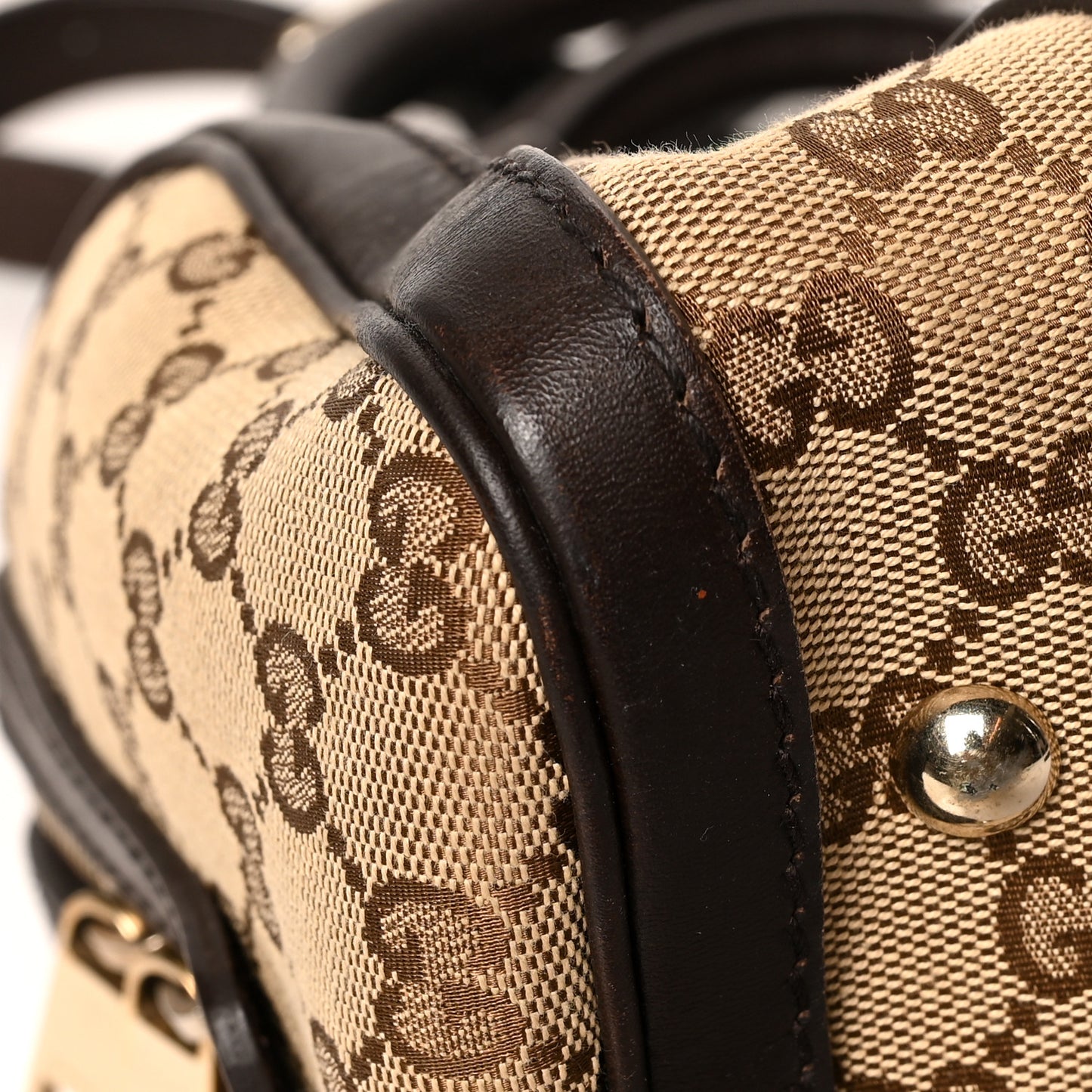 Monogram Vintage Web Small Boston Dark Brown