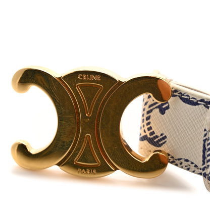 Celine Triomphe Canvas Medium 25mm Belt 85 34 White 9 of 9