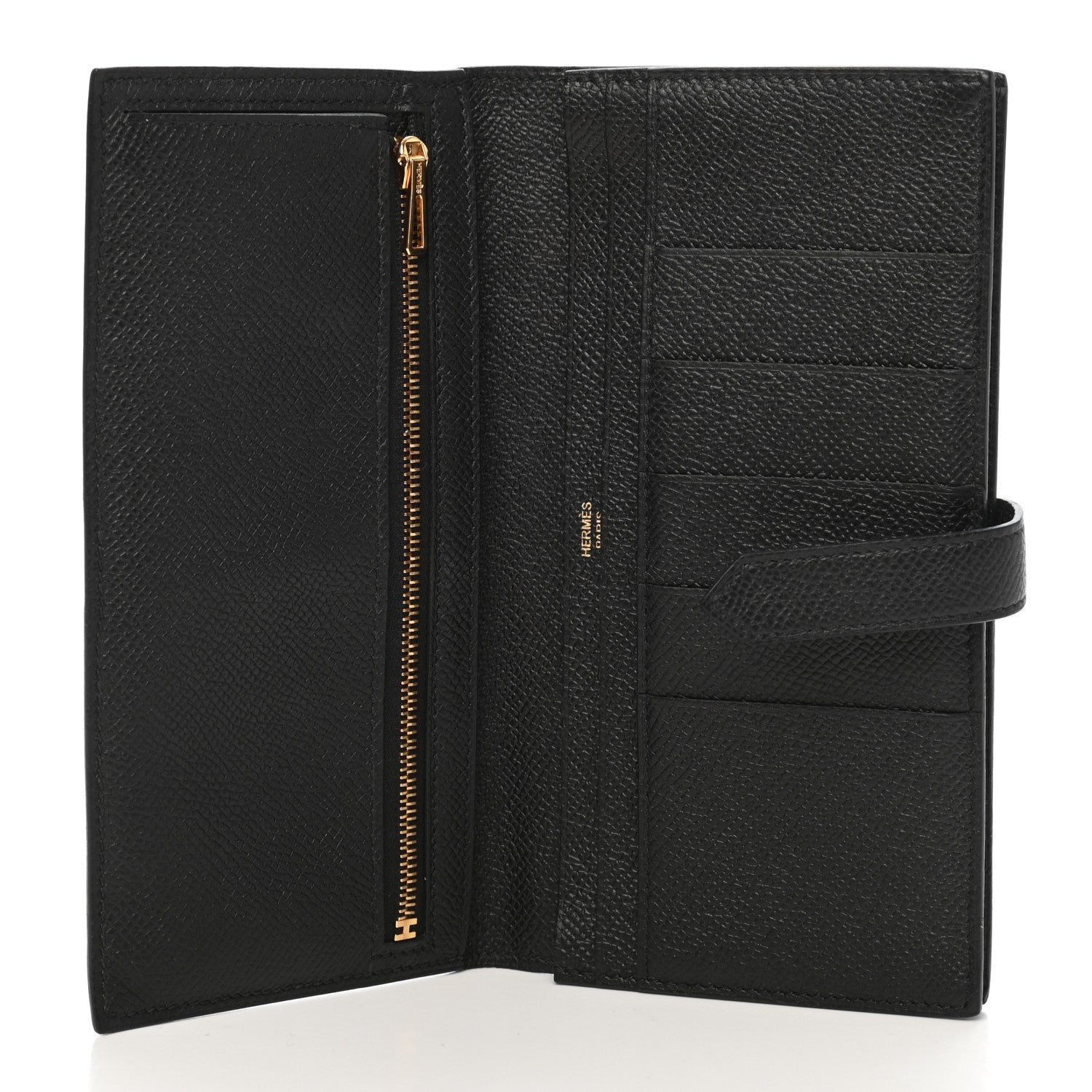 Hermes Epsom Bearn Gusset Wallet Black 6 of 7