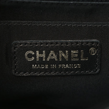 Chanel Calfskin Chevron Quilted Top Handle Flap Black 6 of 10