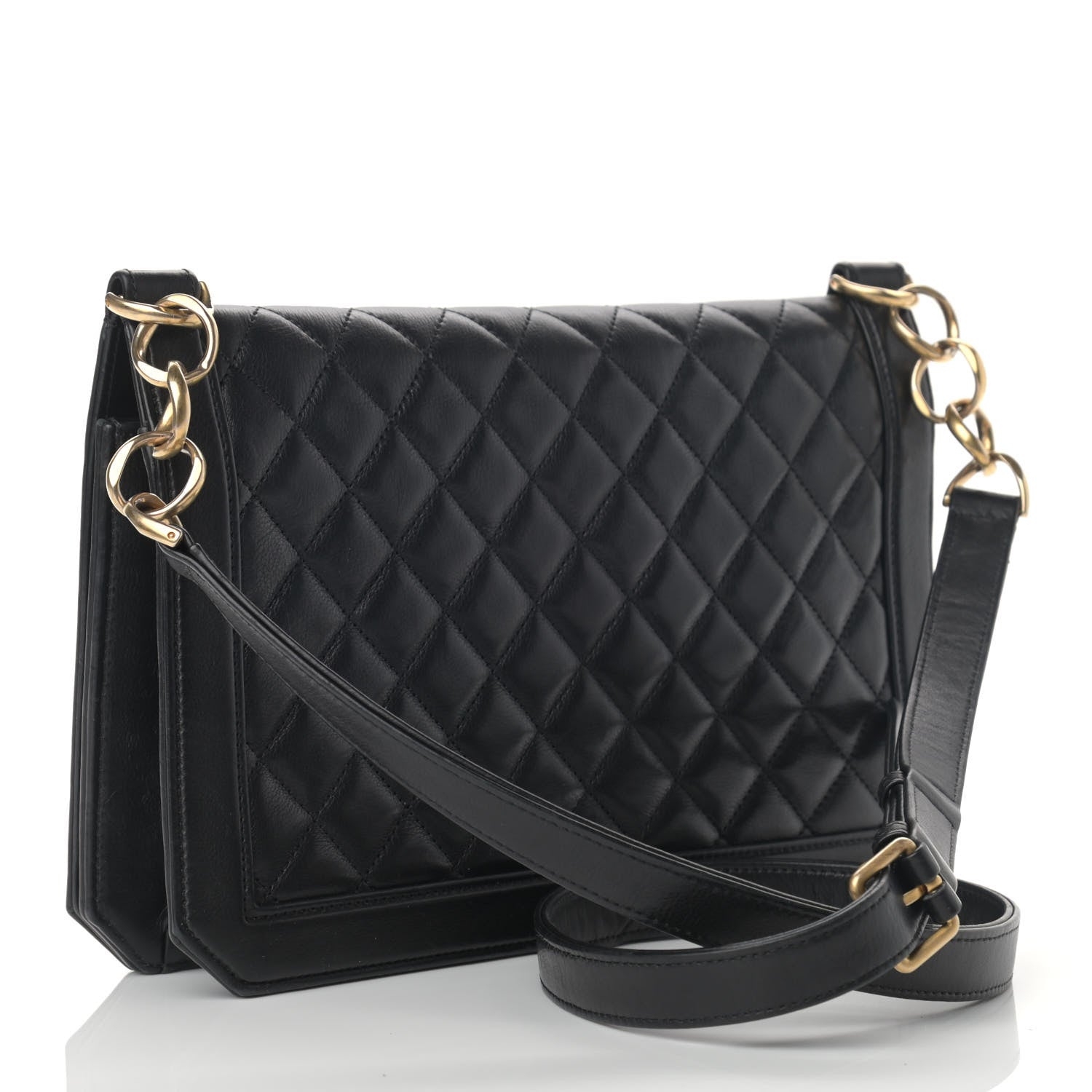 Chanel Lambskin Quilted Flap Shoulder Bag Black 3 of 15