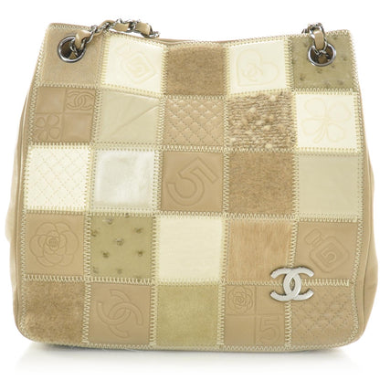 Chanel Lambskin Ostrich Quilted Patchwork Precious Symbols Tote 1 of 8