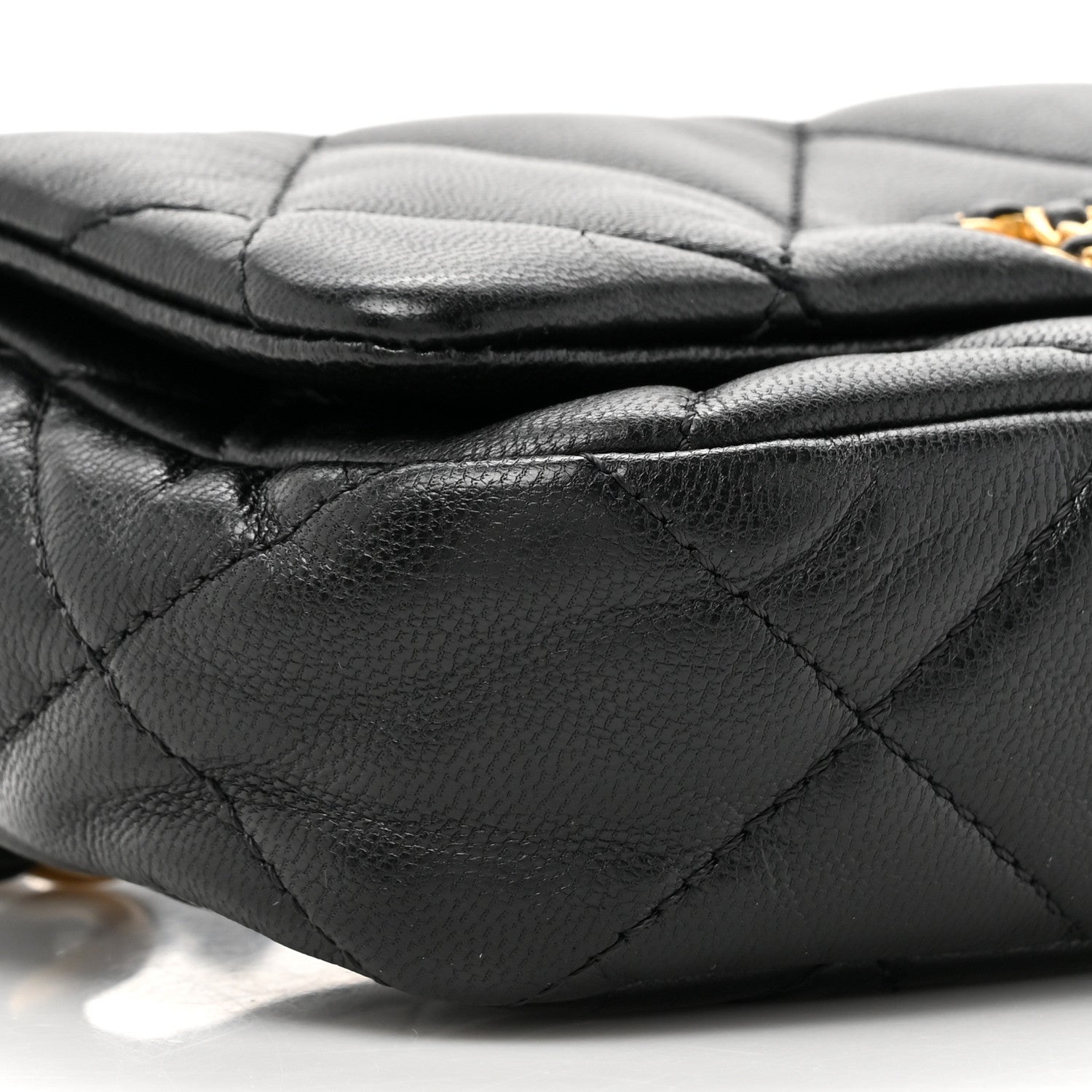 Chanel Lambskin Quilted Chanel 19 Waist Bag Black 10 of 13