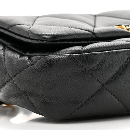 Chanel Lambskin Quilted Chanel 19 Waist Bag Black 10 of 13