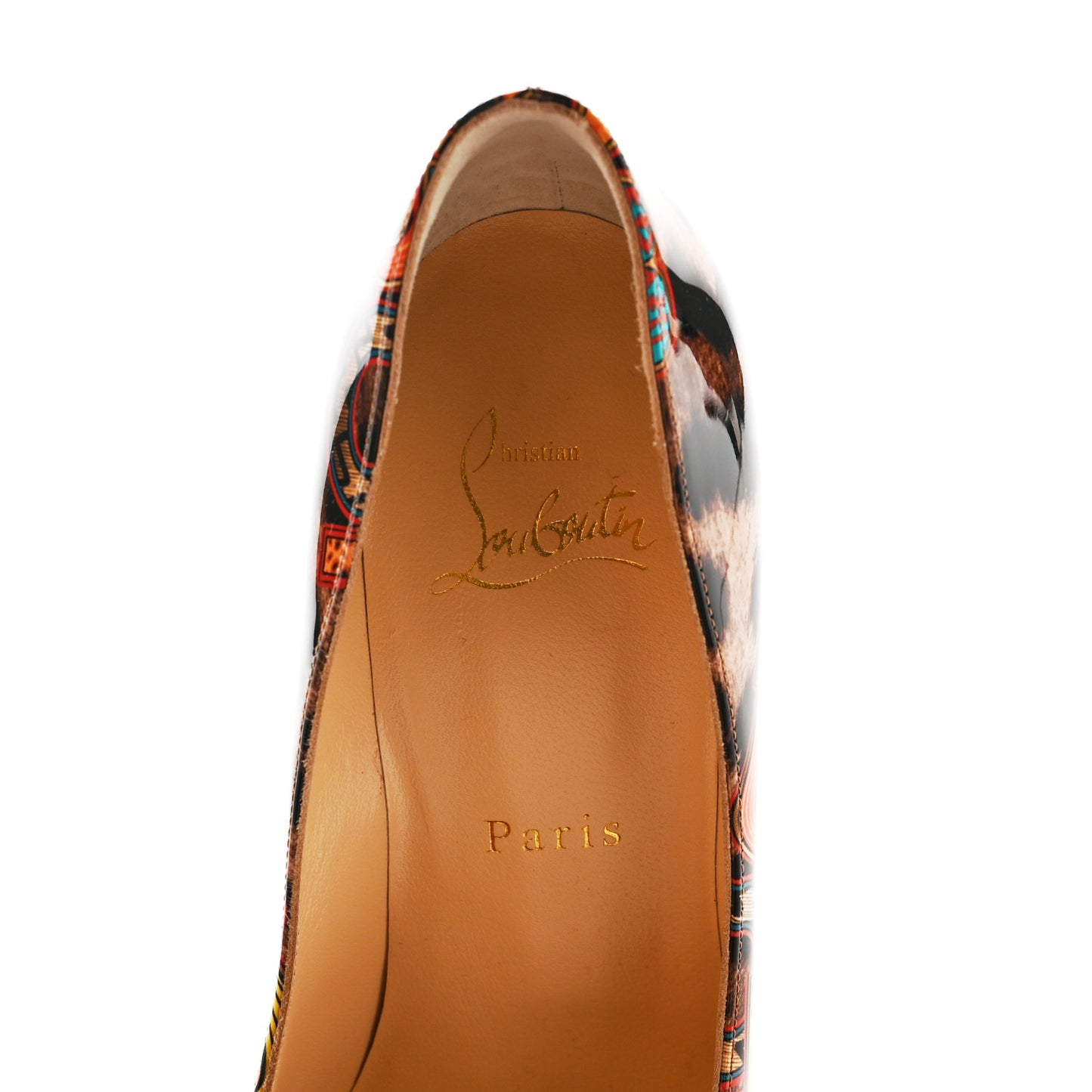 Patent Leopard Logo Print Pigalle Follies 100 Pumps 36.5 Multi