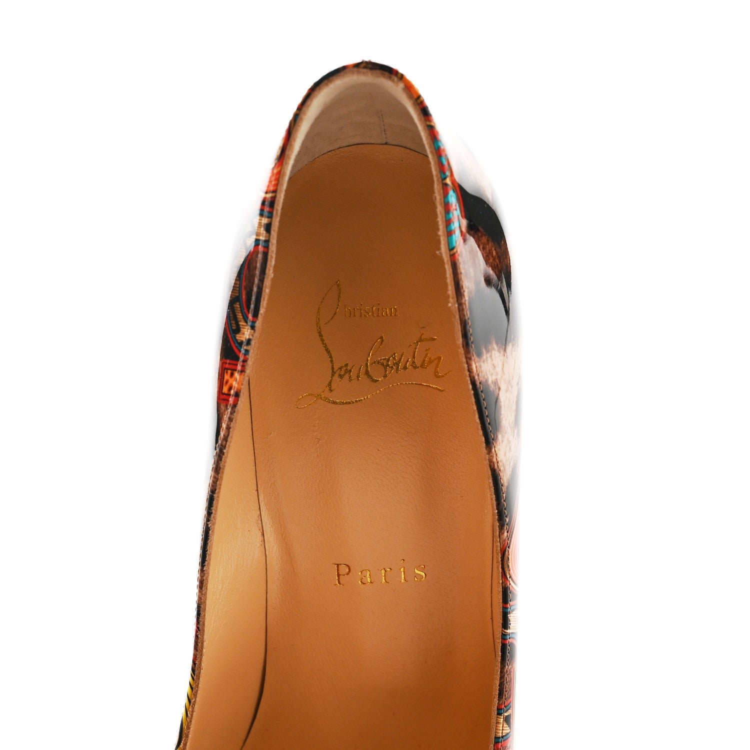 Christian Louboutin Patent Leopard Logo Print Pigalle Follies 100 Pumps 36.5 Multi 7 of 8