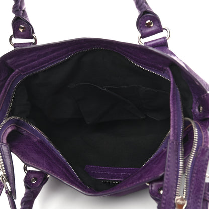Balenciaga Agneau Giant 12 Silver Hardware Town Dark Violet 4 of 10