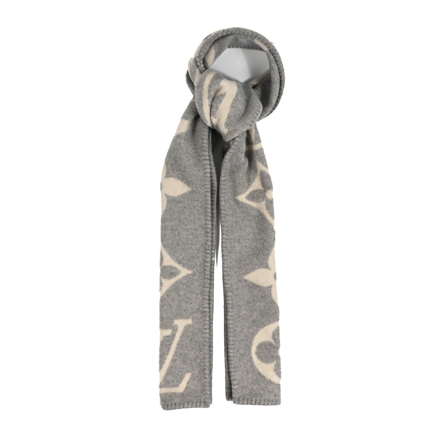 Louis Vuitton Cashmere Monogram Sweet Dreams Scarf Grey 1 of 3