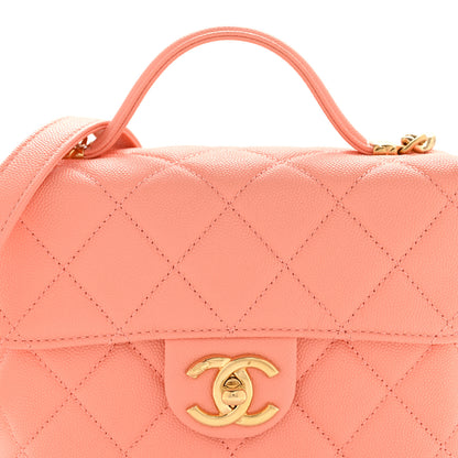 Chanel Caviar Quilted Handy Box Vanity Case Orange 8 of 11