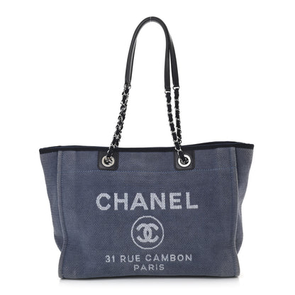 Chanel Canvas Small Deauville Tote Blue 1 of 9