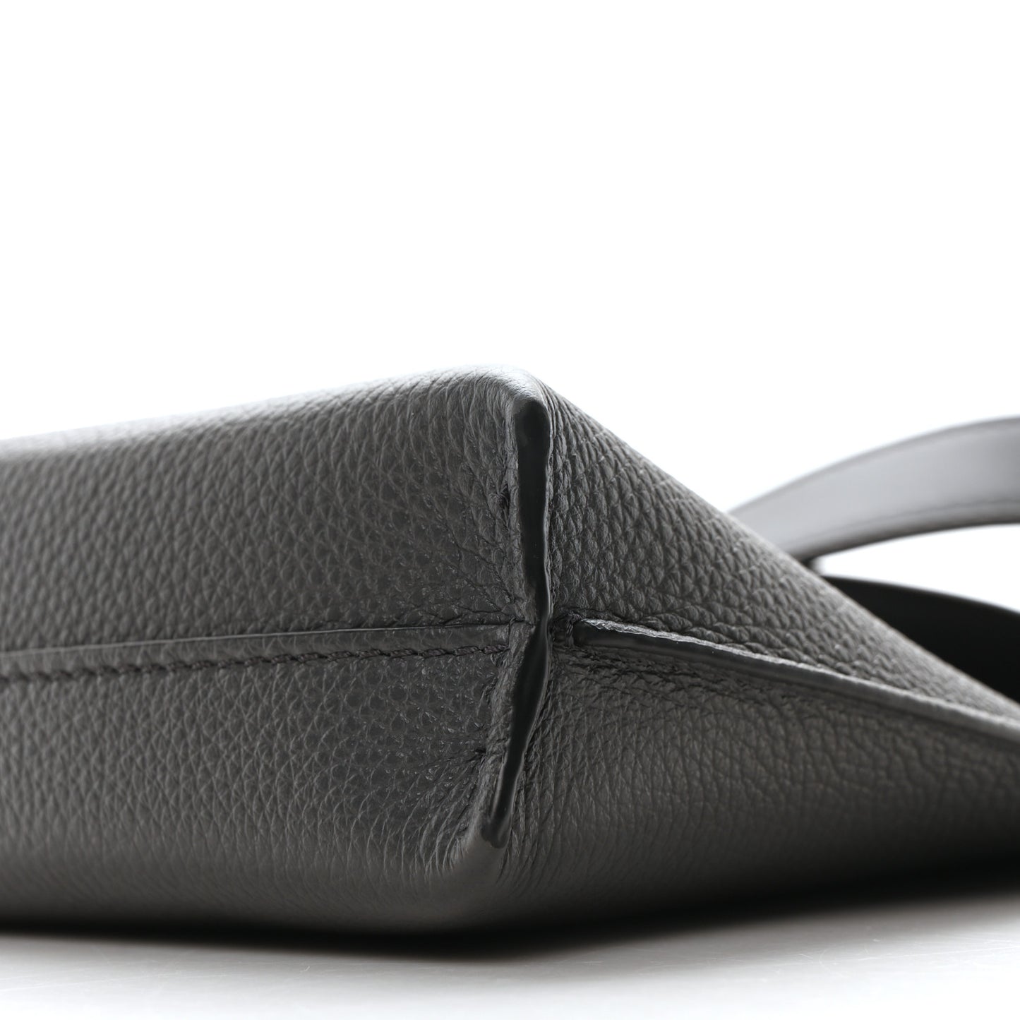 Soft Grained Calfskin Vertical T-Pocket Crossbody Bag Anthracite