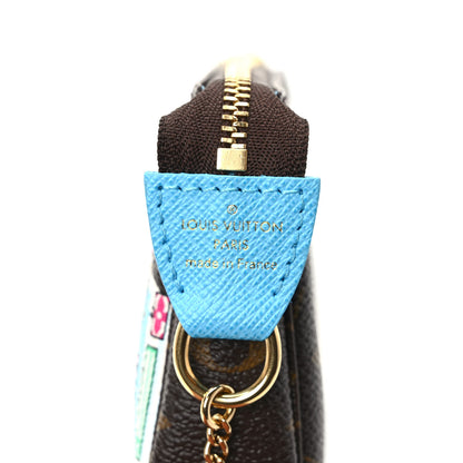 Louis Vuitton Monogram 2022 Christmas Animation Toyko Mini Pochette Accessories Blue 6 of 7