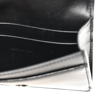 Celine Shiny Calfskin Triomphe Flap Card Holder Black 8 of 8