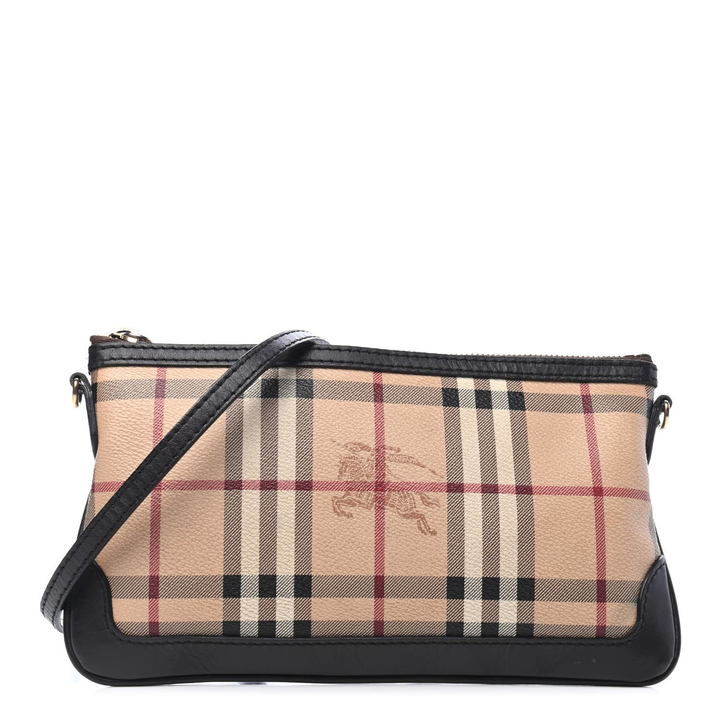 Haymarket Check Small Peyton Crossbody Clutch Bag Chocolate