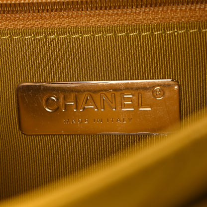 Chanel Lambskin Quilted Small Chain Infinity Top Handle Flap Yellow 5 of 9