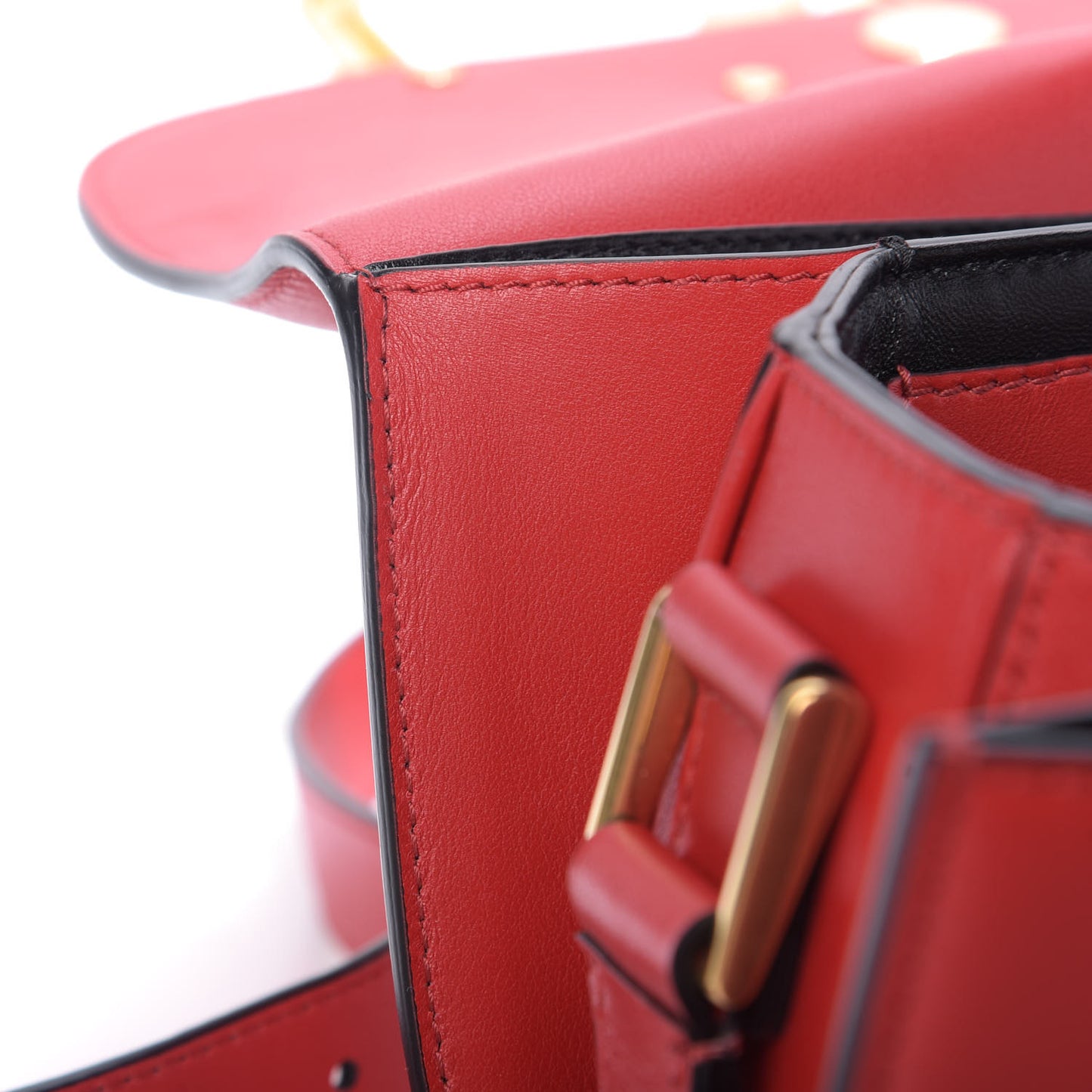 Smooth Calfskin Supervee Shoulder Bag Rouge Pur