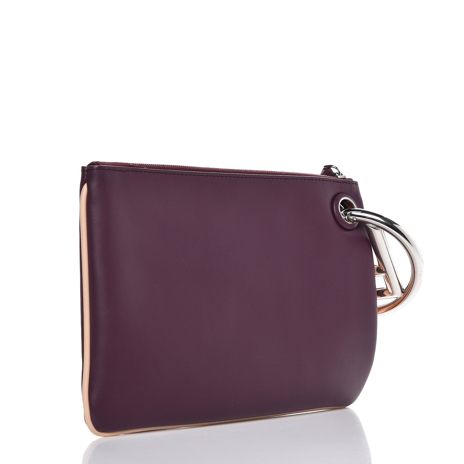 Fendi Calfskin Pearl F is Fendi Embellished Triplette Pouch Set Amido Papaya Amarone 3 of 9