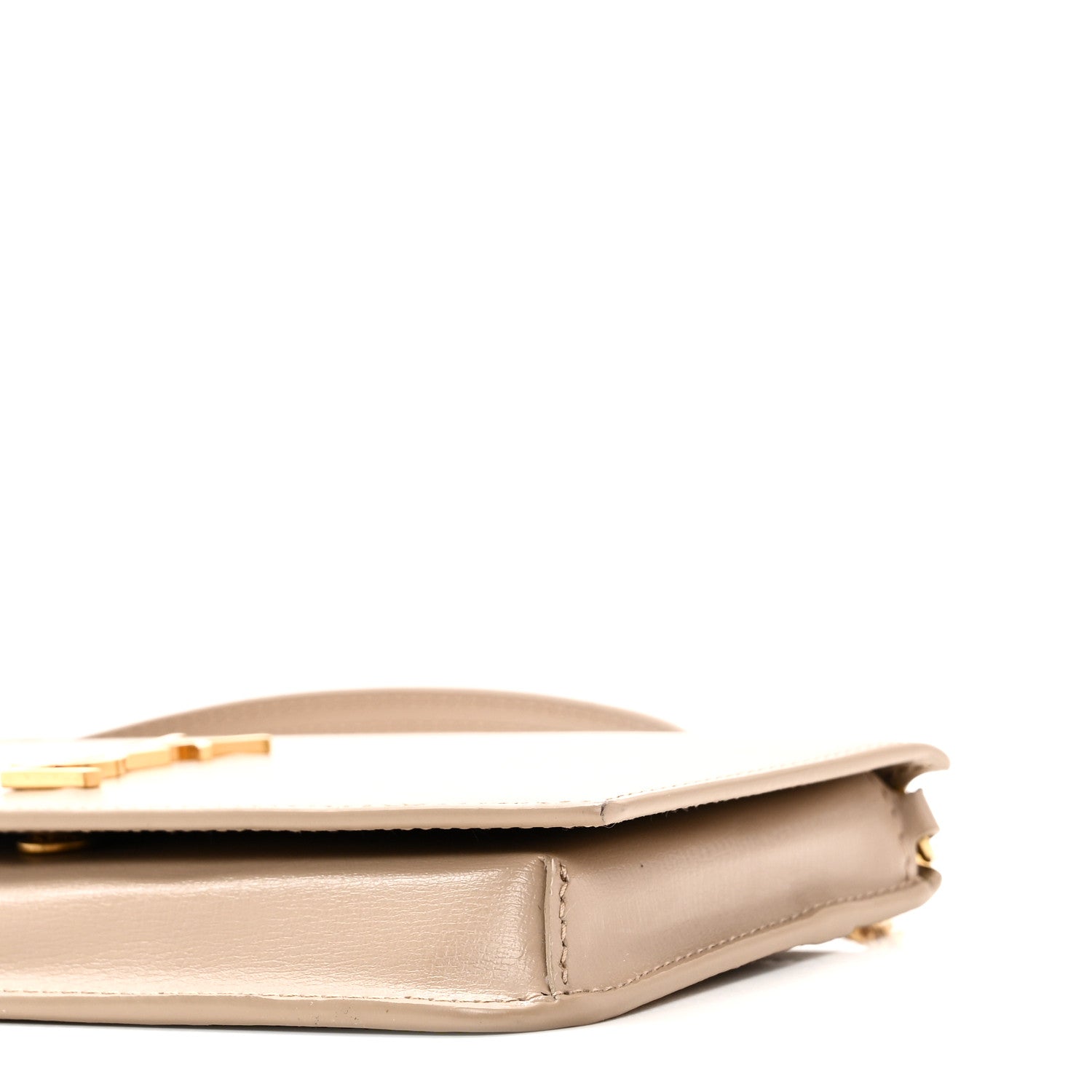 Saint Laurent Smooth Calfskin Monogram Phone Holder Crossbody Dark Beige 10 of 11