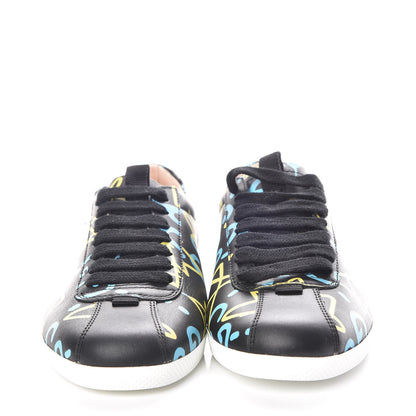Gucci Calfskin GucciGhost Print Womens Low Top Sneakers 35.5 Black New Acquamarine 2 of 7