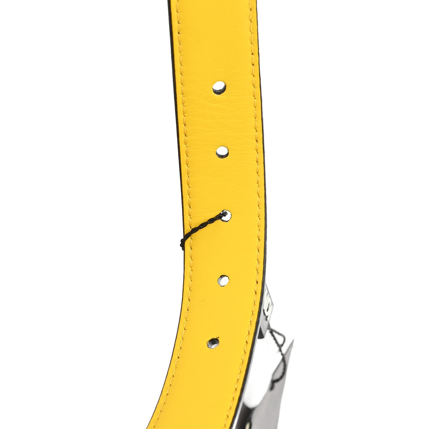 Fendi Vitello Century FF Reversible Childrens Belt Black Limone 4 of 4