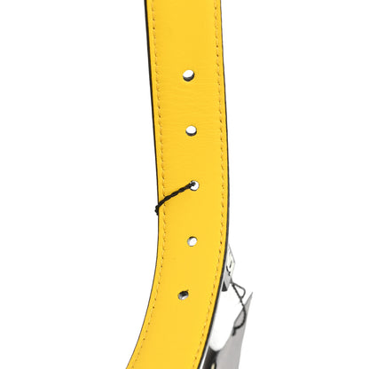 Fendi Vitello Century FF Reversible Childrens Belt Black Limone 4 of 4