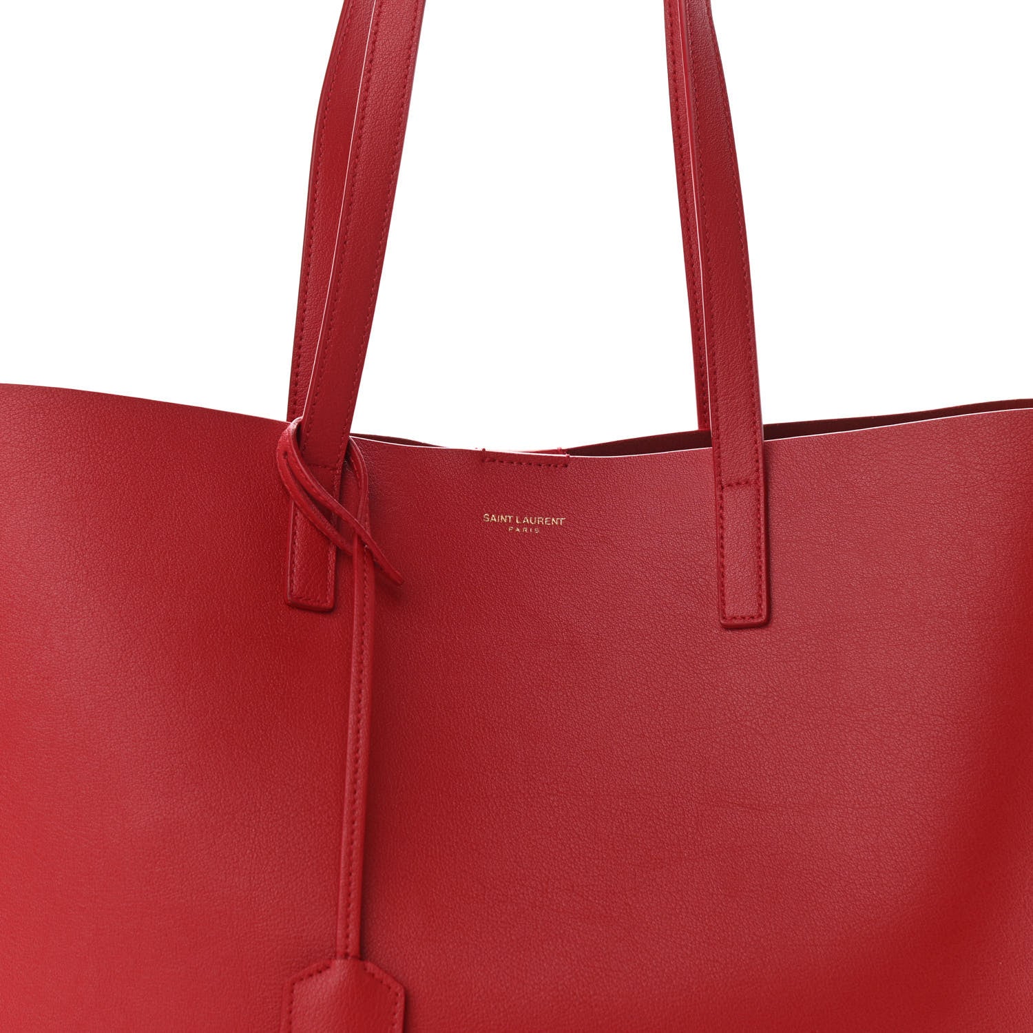 Saint Laurent Calfskin Large Shopping Tote Rouge Eros 10 of 10