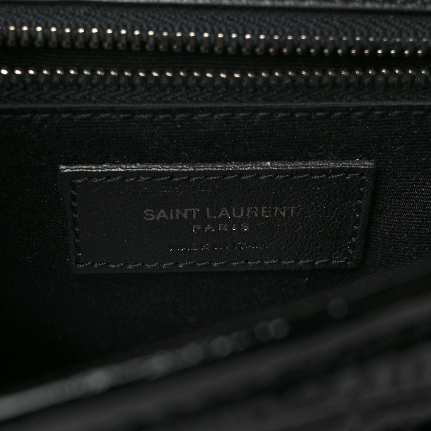 Patent Crocodile Embossed Lambskin Monogram Medium Niki Chain Satchel Black