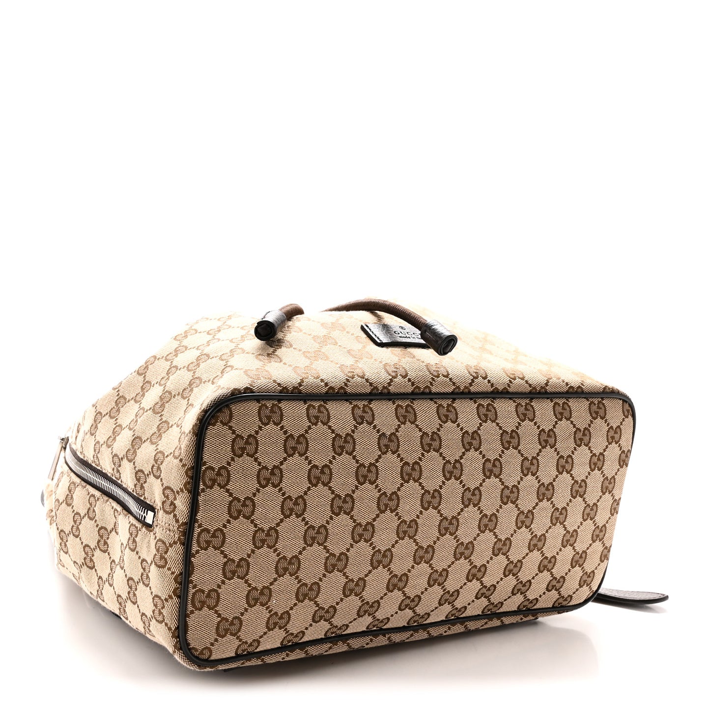 Monogram Dollar Calfskin O Drawstring Backpack Beige Ebony Testa di Moro Dark Chocolate